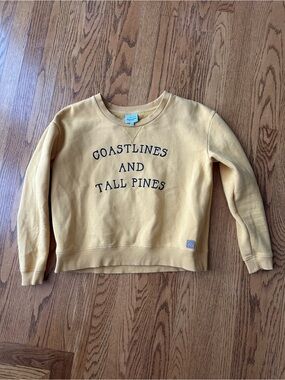 Passenger coastlines and tall pines mustard sweatshirt